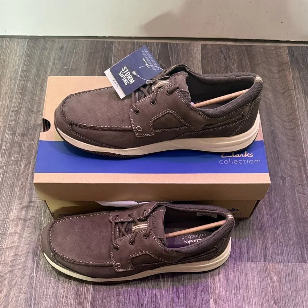 Clarks men’s Sailview lace men’s leather lace up sneakers • Sz 13